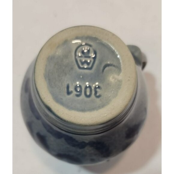 Vintage Marzi & Remy German Salt Glazed Pottery Pitcher Cobalt Blue & Grey .25 L - Picture 6 of 10